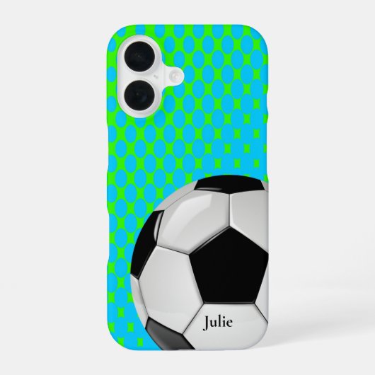 Voetbal Custom iPhone 16 Hoesje (Achterkant)