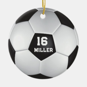 Voetbal Custom Name Number Keramisch Ornament