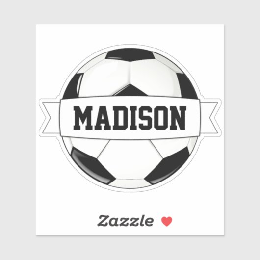 Voetbal Custom Player of Team Name Sports Sticker (Vel)