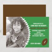 Voetbal Cute Verjaardagsfeestje FOTO Uitnodiging (Voorkant / Achterkant)