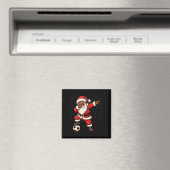 Voetbal Dabbing Kerstman Afro-Amerikaanse Kerstmis Magneet (Insitu (Vaatwasser))