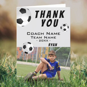 Voetbal Dank je Coach Fotokaart Bedankkaart