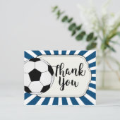 Voetbal dank je kaart, football bedankt je kaart (Staand voorkant)