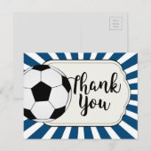 Voetbal dank je kaart, football bedankt je kaart (Voorkant / Achterkant)