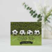 Voetbal dank u briefkaart (Staand voorkant)