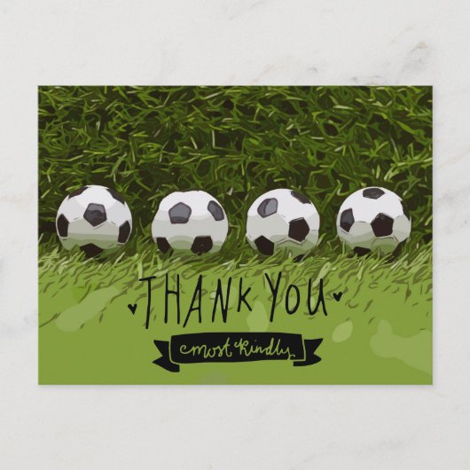 Voetbal dank u briefkaart (Voorkant)