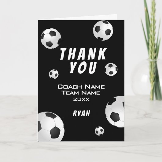 Voetbal Dank u Coach Kaart (Voorkant)