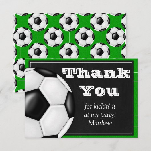 Voetbal Dank u Kaart voor Voetbal Spelers (Voorkant / Achterkant)