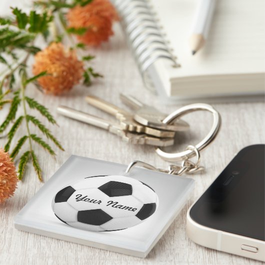 voetbal dat speciaal is aangepast voor sportopdrac sleutelhanger (Voorkant Rechts)