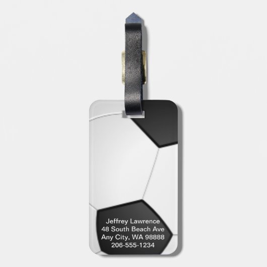 Voetbal Design Bagagelabels (Achterkant verticaal)