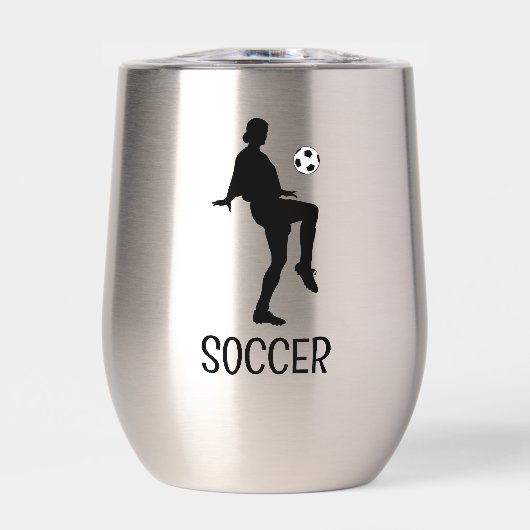 Voetbal Design Thermische Wijn Tumbler (Voorkant)