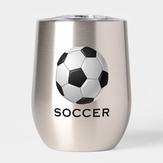 Voetbal Design Thermische Wijn Tumbler (Voorkant)
