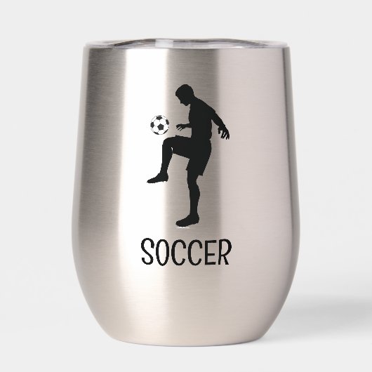 Voetbal Design Thermische Wijn Tumbler (Achterkant)