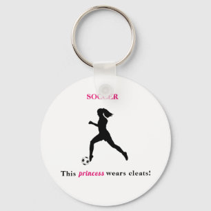 Voetbal Deze prinses draagt voetbalschoenen! Knop  Sleutelhanger