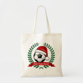 Voetbal die Kerstmis van het Pet van de Kerstman Tote Bag