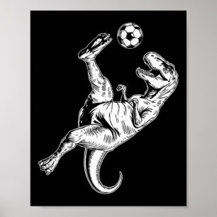 Voetbal Dinosaurus Kinderen Jongens Mannen Voetbal Poster