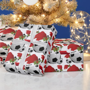 Voetbal   Diy- Tekst van Kerstmis Cadeaupapier