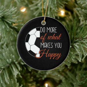 Voetbal - doe wat je gelukkig maakt keramisch ornament