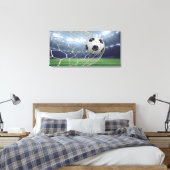 Voetbal Doel Net Stadion Actie Canvas Afdruk (Insitu (Slaapkamer))