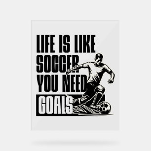Voetbal Doelen Citaat motivatie Acryl Bord