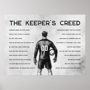 Voetbal Doelman Creed Monogram Grijs Poster