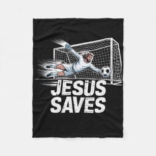 Voetbal Doelman Keeper Jezus Slaat Christelijke So Fleece Deken