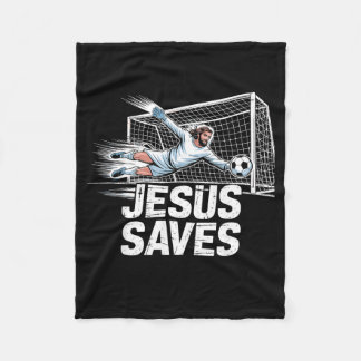 Voetbal Doelman Keeper Jezus Slaat Christelijke So Fleece Deken