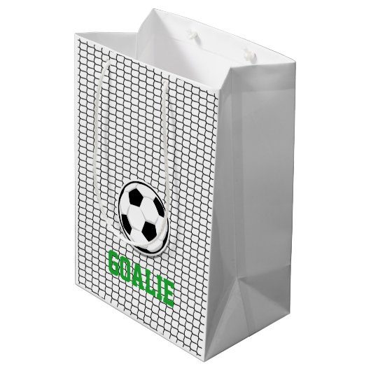 Voetbal Doelman Net Sport Coach Speler Fans Medium Cadeauzakje (Achterkant Gekanteld)