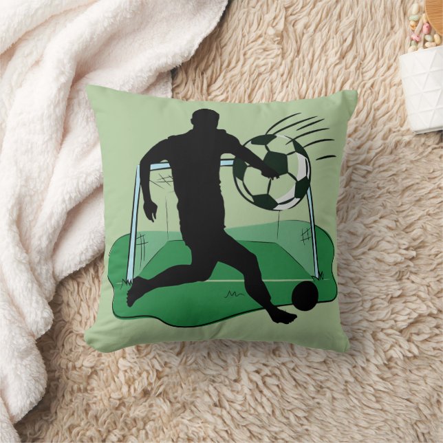 Voetbal Doelpunt Scorer Silhouet  Kussen (Deken)