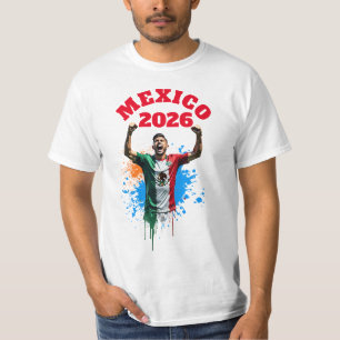 Voetbal Doelpunt Viering Mexico Vlag 2026 T-shirt