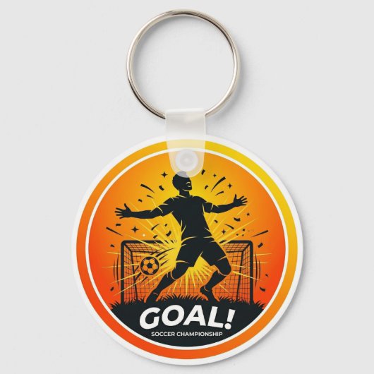 Voetbal Doelpunt Viering Stadion Scene Sleutelhanger (Voorkant)