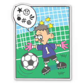 Voetbal doelverdediger op maat gesneden vinyl stic sticker