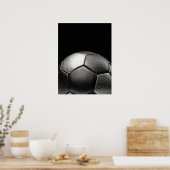 Voetbal Donker Dramatisch Close-up Poster (Keuken)