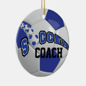 Voetbal | Donkerblauw | DIY-naam Keramisch Ornament (Rechts)