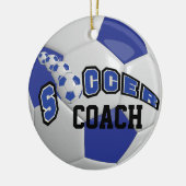 Voetbal | Donkerblauw | DIY-naam Keramisch Ornament (Links)