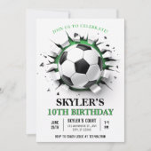 Voetbal Doorbraak 10e Verjaardagsfeest Kaart (Voorkant)