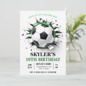 Voetbal Doorbraak 10e Verjaardagsfeest Kaart (Staand voorkant)