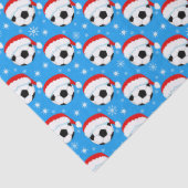 Voetbal dragen Santa's Pet & Snowflakes Blauw Tissuepapier (Detail)