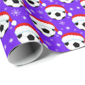 Voetbal dragen Santa's Pet & Snowflakes Cadeaupapier (Rol Hoek)