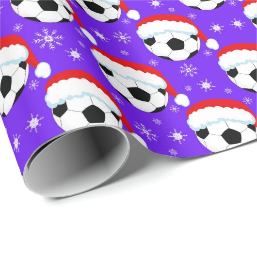 Voetbal dragen Santa's Pet & Snowflakes Cadeaupapier (Rol Hoek)