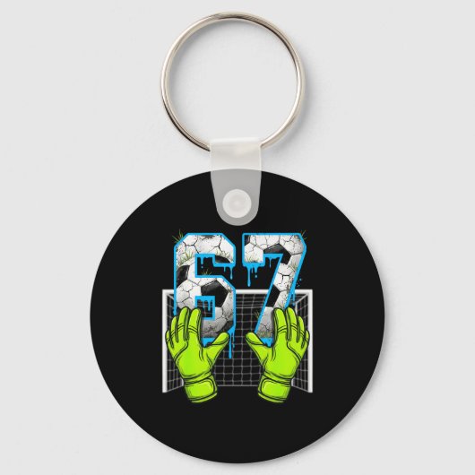 Voetbal Drip 67 Zes Zeven Grappig Gen Alpha Meme D Sleutelhanger (Voorkant)