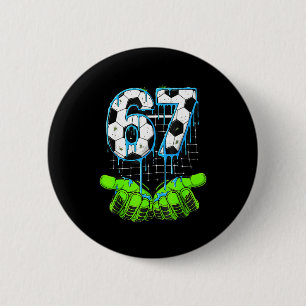 Voetbal Drip 67 Zes Zeven Grappige Gen Alpha Meme Ronde Button 5,7 Cm