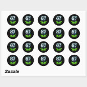 Voetbal Drip 67 Zes Zeven Grappige Gen Alpha Meme  Ronde Sticker (Vel)