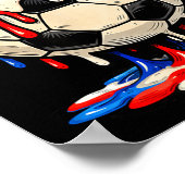 Voetbal drip amerikaanse vlag spikkels patriottisc poster (Hoek)