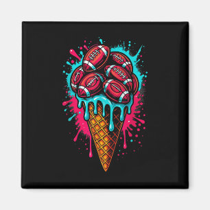Voetbal Drip Ijs Druppelende Jongens Waffel Kegel  Magneet