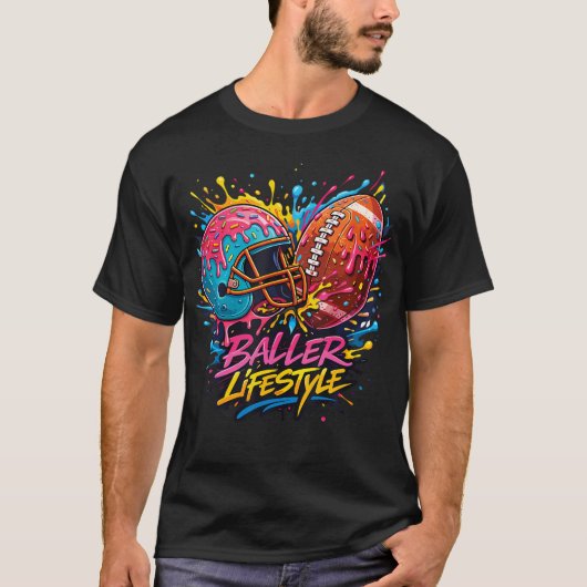 Voetbal Drip Ijscrembal Speler T-shirt (Voorkant)
