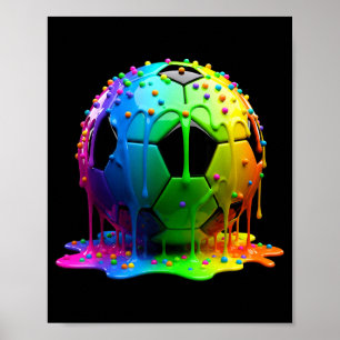 Voetbal Drip Jongens Ijs Drip Kleurrijk Voor Jonge Poster