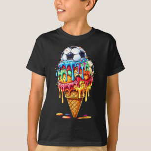 Voetbal Drip Jongens Meisjes Ijs Drip Met Sprinkl T-shirt