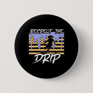 Voetbal Drip Meisjes Druppelen Ijs Respecteer De D Ronde Button 5,7 Cm
