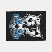 Voetbal Drip Nummer 67 Jongens Voetbal Doelman 67 Fleece Deken (Voorkant (Horizontaal))